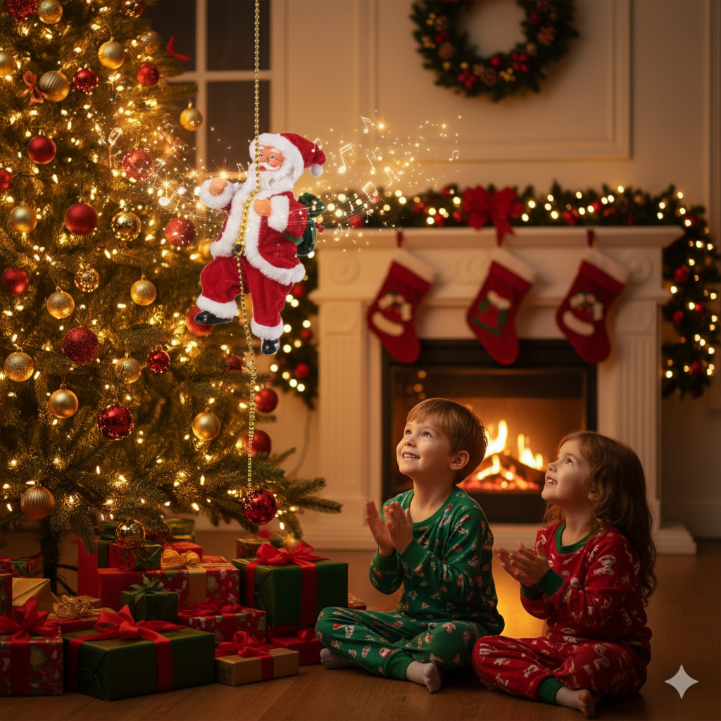 Papá Noel Escalador 🎅✨ ¡La Decoración Navideña que Cobró Vida!