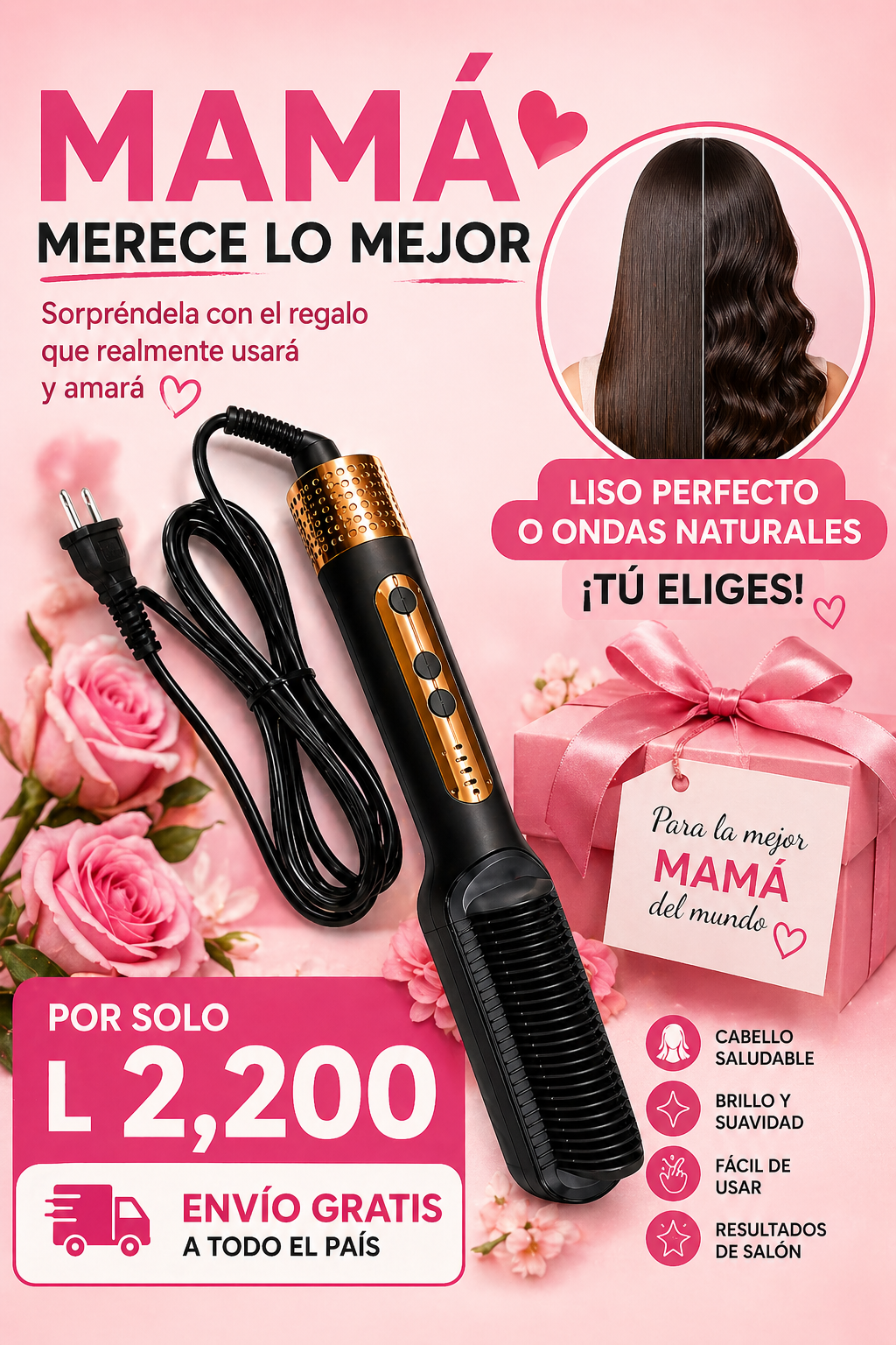 Cepillo Alisador Sokany /El Regalo perfecto para MAMA 💖