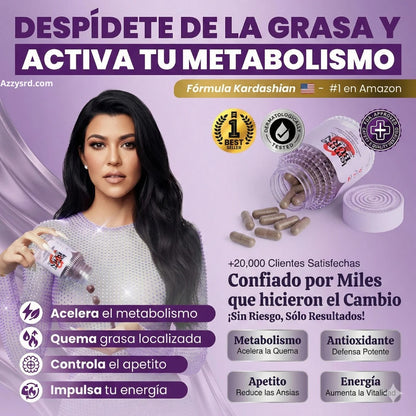 Lemme Burn™ | 💪🔥 Línea Kardashian ✨ – 60 Cápsulas 💥 Quema calorias y activa tu metabolismo