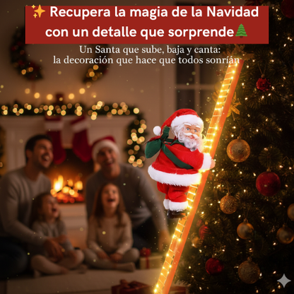 SANTA CLAUS SUBIENDO Y BAJANDO EN ESCALERA ROJA, CON SONIDO 🎅✨