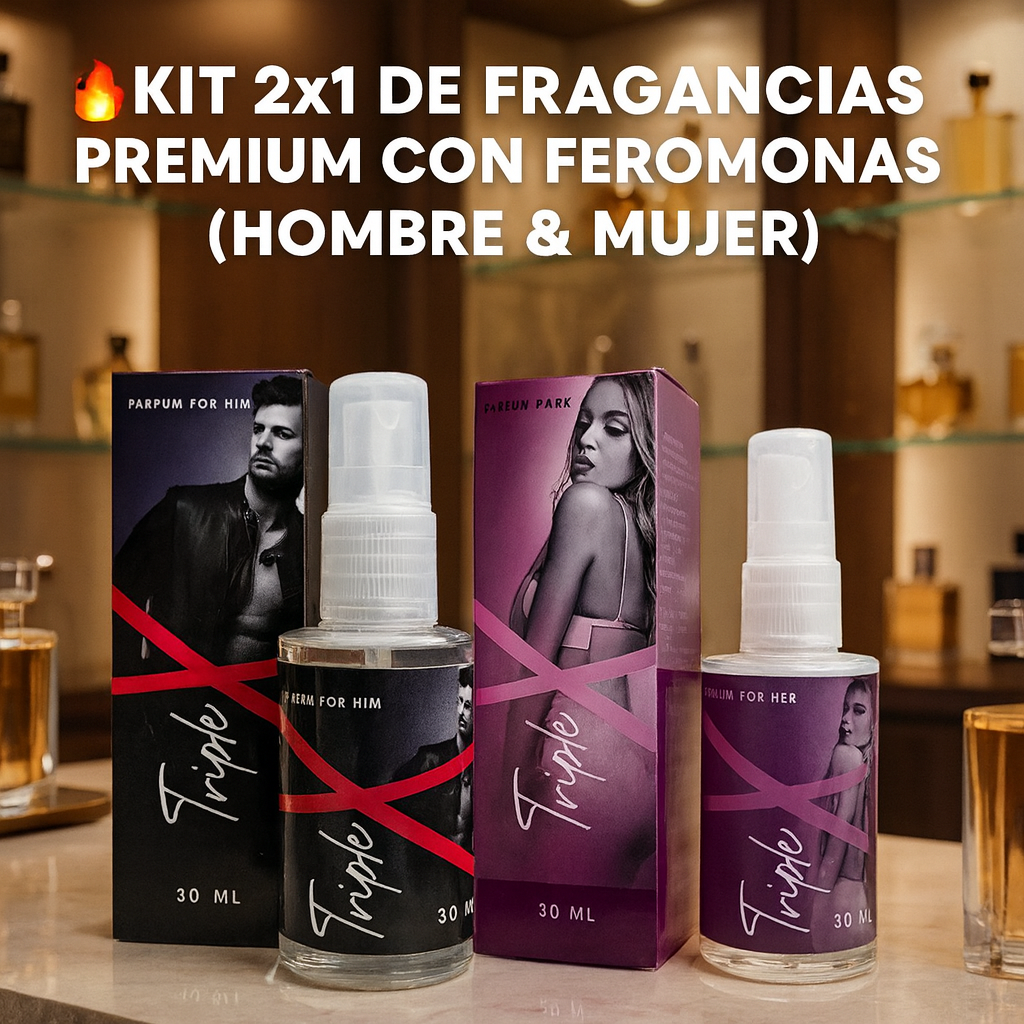 🔥 KIT 2×1 DE FRAGANCIAS PREMIUM CON FEROMONAS (HOMBRE & MUJER)