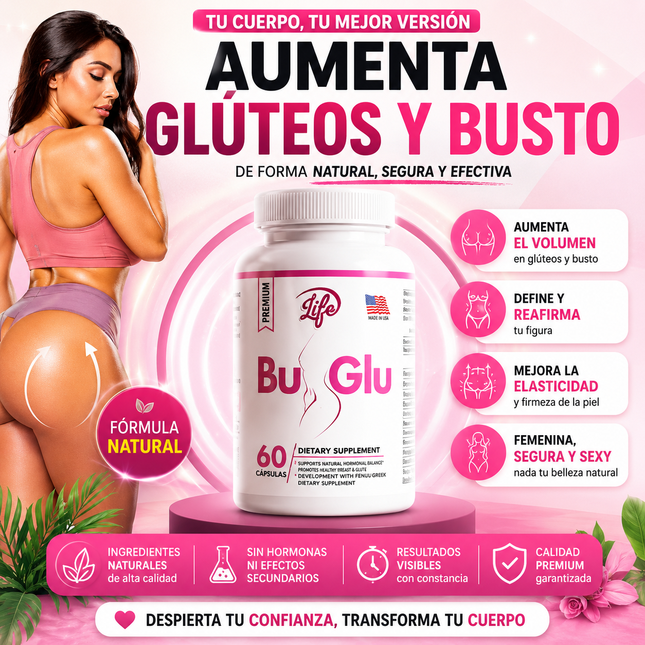 🔥¡GLÚTEOS MÁS GRANDES Y DEFINIDOS SIN CIRUGÍAS!