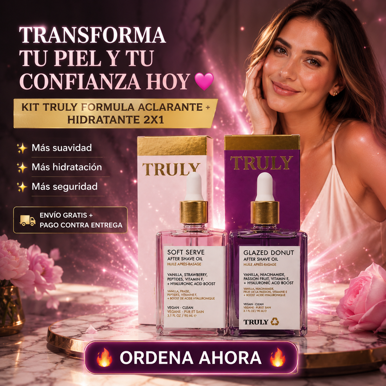 KIT TRULYS- FORMULA ACLARANTE + HIDRATANTE (Rosado + Morado)
