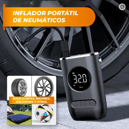 Bomba de Inflado Portátil Inalámbrica/ Infla Neumáticos y Accesorios con solo un Botón