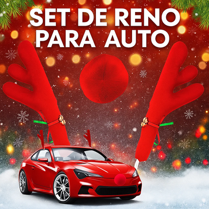 Set Reno Navideño para Autos-Rojo