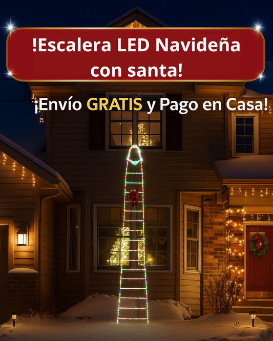 Escalera LED Navideña – ¡El adorno estrella de tu hogar! ✨